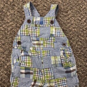 Gymboree overalls, plaid overalls, Gymboree, plaid short overalls